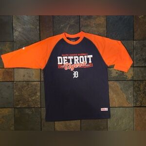 Stitches Ladies MLB Detroit Tigers 3/4 Sleeve Tee Shirt Size Large